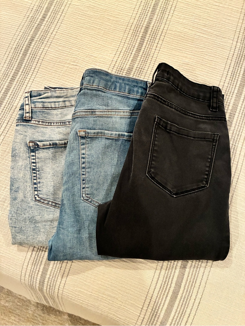 Bundle- Women’s Classic High-Rise skinny Jeans - Black, Light Blue, Stone Wash